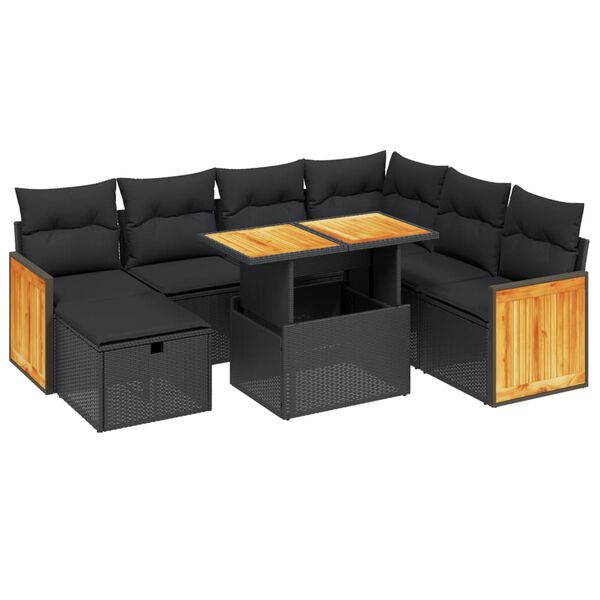 vidaXL Garden Sofa Set Black