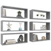 vidaXL Wall Shelf Set of 6 Concrete Gray Engineered Wood Medium