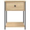 vidaXL Bedside Table Set of 2 Sonoma oak Engineered wood, iron Medium