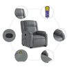 vidaXL Stand Up Massage Recliner Chair Grey