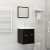 vidaXL Bathroom Furniture Set Black Engineered wood, Acrylic Medium
