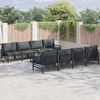vidaXL Garden Sofa Set with Cushion 9 pcs Anthracite Steel & fabric