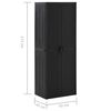 vidaXL Garden Cabinet Black Polypropylene Large Garden Cabinet