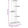 vidaXL Plant Stand White Metal Shelving Plant Stand Rectangular
