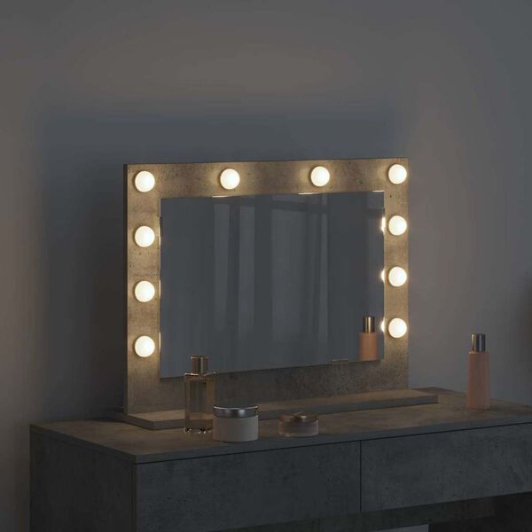 vidaXL Vanity Mirror with Mirror Concrete Grey 60 x 45 x 18 cm