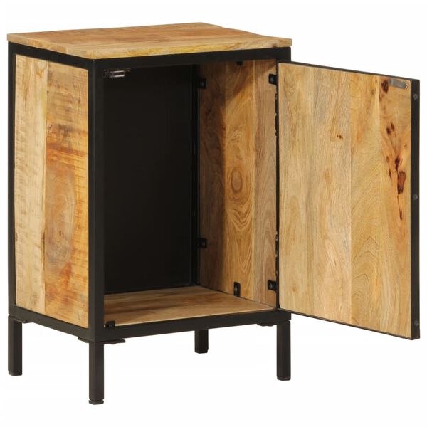 vidaXL Bathroom Cabinet Natural Wood and Black Solid mango wood and iron