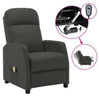 vidaXL Massage Recliner Anthracite Faux Leather