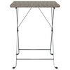 vidaXL Folding Bistro Table Grey PE rattan, powder-coated steel Compact