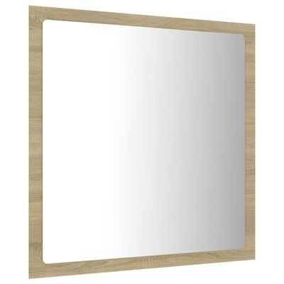 vidaXL LED Bathroom Mirror Sonoma Oak 15.7"x3.3"x14.6" Chipboard