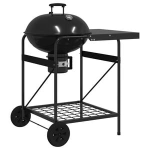 vidaXL Outdoor Grill with Wheel Black 35.83 x 27.95 x 42.13 in Metal