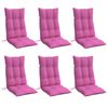 vidaXL Highback Chair Cushion Set of 6 Pink Oxford fabric