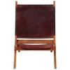 vidaXL Relaxing Chair Dark brown Goat leather, Solid acacia wood Medium