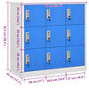 vidaXL Locker Cabinet Light Grey and Blue Steel Medium Locker Cabinet