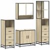 vidaXL Bathroom Furniture Set Sonoma oak Engineered wood, metal