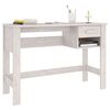vidaXL Desk White Solid Pinewood Medium Desk Rectangular Traditional