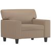 vidaXL Sofa Chair with Footstool Cappuccino 23.6" Faux Leather
