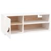 vidaXL Wall Cabinet White Solid pine wood, faux leather 31.5x11.8x11.8 in