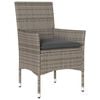 vidaXL Patio Chairs with Cushions 2 pcs Grey Poly Rattan