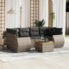 vidaXL Garden Sofa Set Grey PE rattan, powder-coated steel, acacia wood