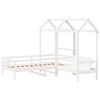 vidaXL Day Bed And Bench Set White Solid pine wood Single