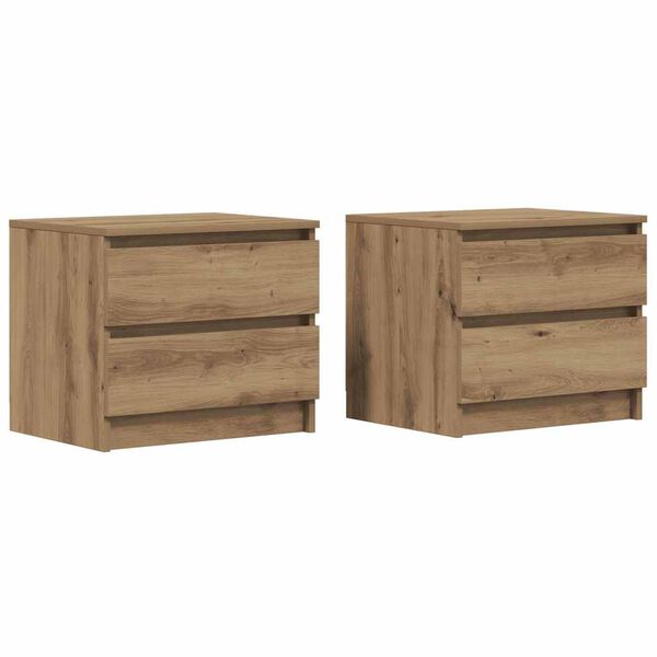 vidaXL Bedside Cabinet Set of 2 Artisan oak Engineered wood Small