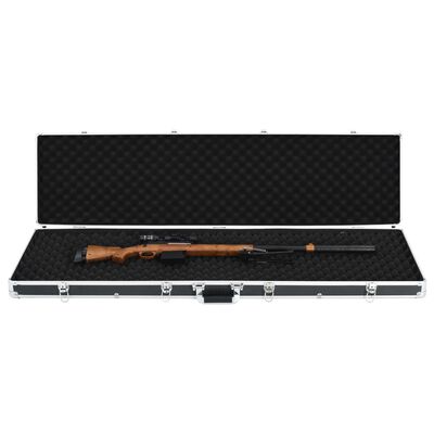 vidaXL Gun Case Black 52.8"x13.8"x4.7" Aluminum