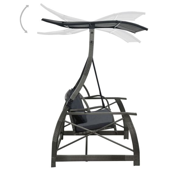 vidaXL Garden Swing Bench Grey