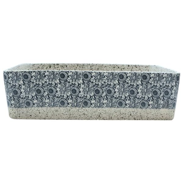 vidaXL Countertop Basin Grey and Blue Rectangular 18.1x14.0x5.1" Ceramic