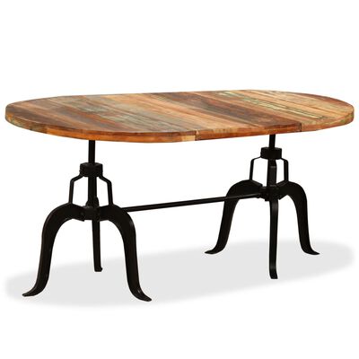 vidaXL Dining Table Solid Reclaimed Wood and Steel 70.9"
