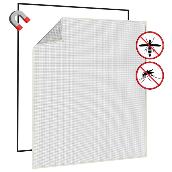 vidaXL Insect Screen White, Black Fiberglass, Polyethylene 47.2 x 55.1 in