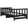 vidaXL Day Bed Black Solid pinewood 2x