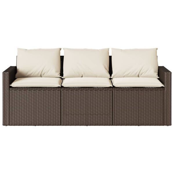 vidaXL Garden Sofa Brown, Cream White
