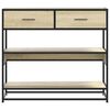 vidaXL Console Table Sonoma Oak Engineered Wood, Metal 35.4x13.8x31.5 in