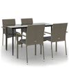 vidaXL Garden Dining Set Black and gray PE rattan Large Modular