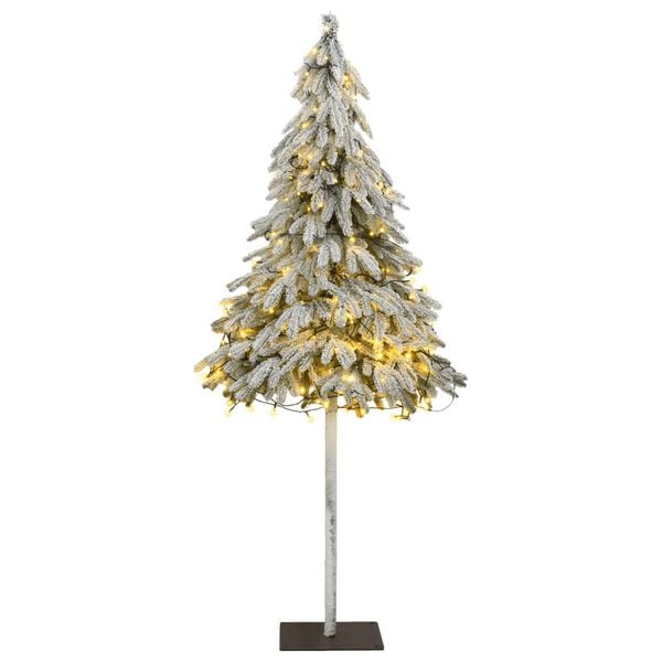 vidaXL Artificial Christmas Tree White Polyethylene, Metal 71 in tall