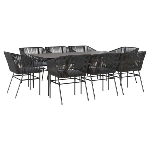 vidaXL Garden Dining Set Black