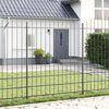vidaXL Garden Fence 3 pcs Grey 66.93 x 88.58 in Powder-Coated Steel