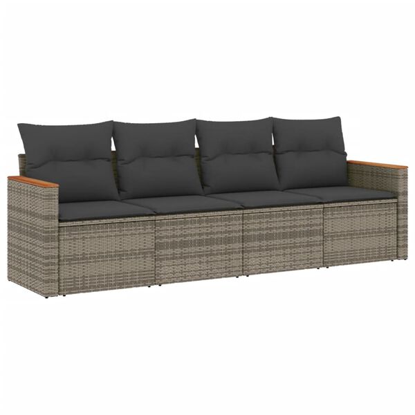 vidaXL Garden Sofa Set Grey, Dark Grey