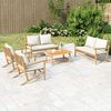 vidaXL Garden Lounge Set Cream White Bamboo Large Modular