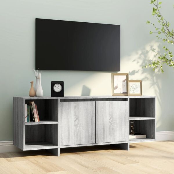 vidaXL TV Cabinet Grey Sonoma Engineered Wood 51.2 in x 13.8 in x 19.7 in