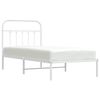vidaXL Bed Frame White Powder-coated steel Twin Durable Bed Frame