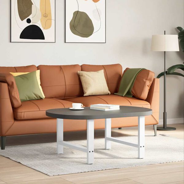 vidaXL Coffee Table Leg Set of 2 White Powder-coated steel Medium