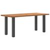 vidaXL Dining Table Light Brown Solid Oak Wood, Powder-Coated Steel Large