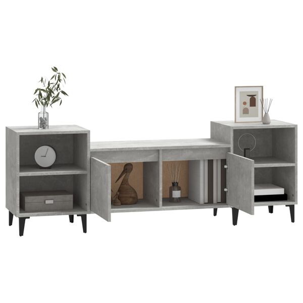 vidaXL TV Cabinet Concrete Gray Engineered wood, metal Large TV Cabinet