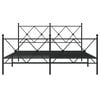 vidaXL Bed Frame Black Steel King Bed Frame Rectangular Traditional