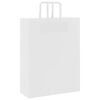vidaXL Paper Bags 250 pcs with Handles White 12.6x4.7x16.5"