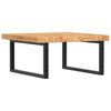 vidaXL Basin Shelf Light brown and black Solid oak wood and steel Medium