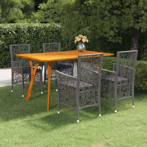 vidaXL 5 Piece Patio Dining Set Gray