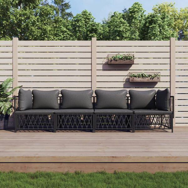 vidaXL Garden Lounge Set Anthracite Woven Fabric Large Modular