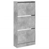 vidaXL Shoe Cabinet Concrete Grey Engineered Wood Compact Shoe Cabinet